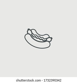 Hot dog vector icon illustration sign