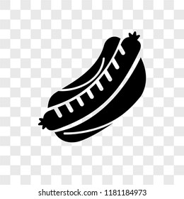 Hot dog vector icon isolated on transparent background, Hot dog logo concept