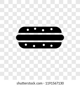 Hot dog vector icon isolated on transparent background, Hot dog transparency logo concept