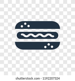 Hot dog vector icon isolated on transparent background, Hot dog transparency logo concept
