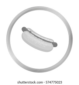 Hot dog vector icon in monochrome style for web