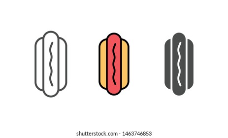 Hot dog vector icon sign symbol