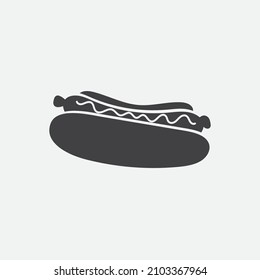 hot dog vector icon. Simple isolated meal symbol pictogram
