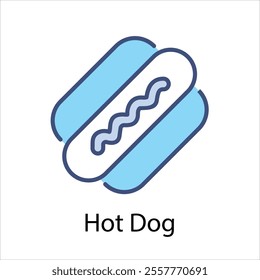 Hot Dog vector icon stock illustration