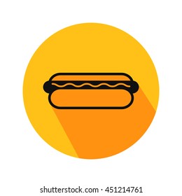 Hot Dog vector. Icon for web and mobile application. Flat design style.