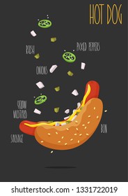 Hot Dog. Vector illustration