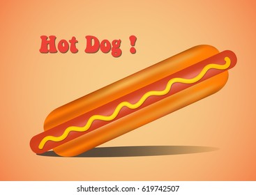 Hot dog Vector Illustration. 