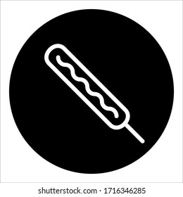 hot dog vector illustration with black background. 