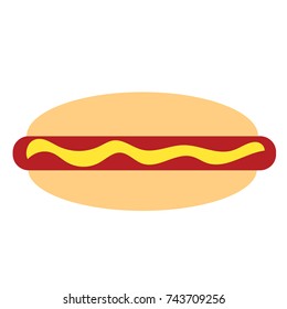 Hot dog vector illustration. Doodle style. Design, print, logo, decor, textile, paper.