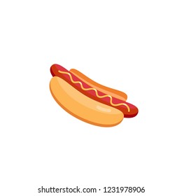 Hot dog. Vector illustration. Fast food. Menu icon, food logo. 