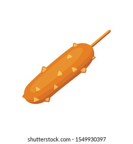 Hot dog vector illustration. Fast food isolated icon.