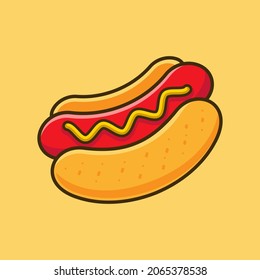 Hot Dog Vektor, Illustration Fast Food. Design Premium. EPS10