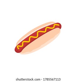 hot dog vector illustration. flat design. isolated background. united states of america.