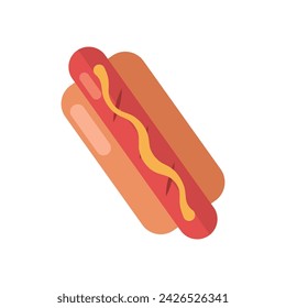 Hot dog vector illustration, hot dog flat icon