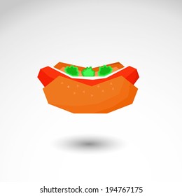 Hot dog vector illustration isolated background