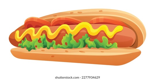 Hot dog vector illustration isolated on white background