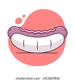 hot dog vector illustration in mono line art style