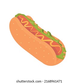 Hot dog vector illustration. Street food icon