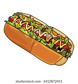 Hot Dog, Vektorgrafik, geeignet für Aufkleber und Grafikdesign