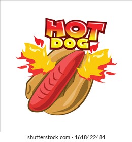 Hot Dog Vector Illustration - White Background