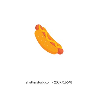 Hot dog vector isolated icon. Emoji illustration. Hot dog vector emoticon