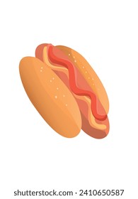 Hot dog. Vector isolated vector illustration, on a white background