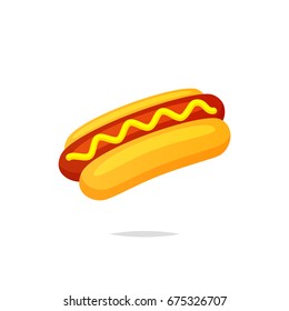 Ilustración aislada del vector de hot dog