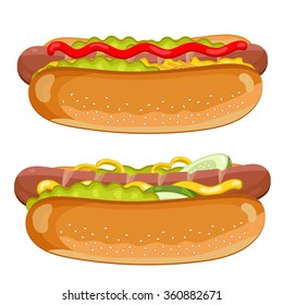 Hot dog vector isolated on white background