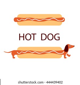 hot dog vector isolated sign dachshund