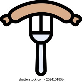 hot dog vector line colour icon