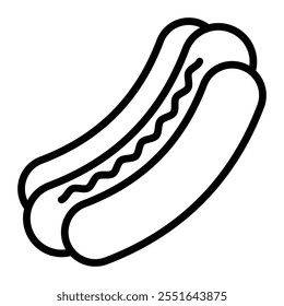 Hot Dog Vector Line Icon Design