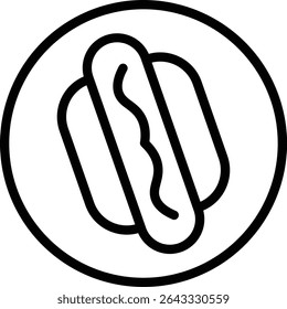 Hot Dog Vector Line Icon Design