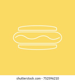 Hot Dog vector line icon. eps-10