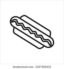 nuevo icono de línea vectorial de hot dog