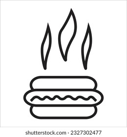 nuevo icono de línea vectorial de hot dog