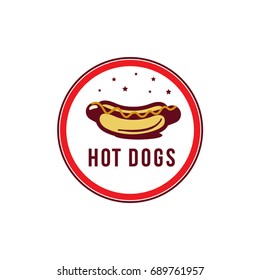  Hot Dog vector logo, American style Fast food