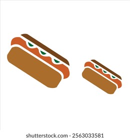 hot dog vector logo design large and small