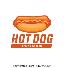 hot dog vector logo, fast food