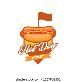 hot dog vector logo, fast food