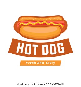 hot dog vector logo, fast food