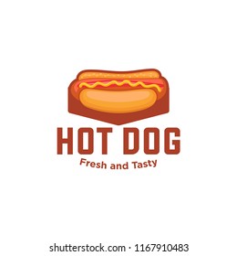 hot dog vector logo, fast food
