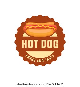 hot dog vector logo, fast food