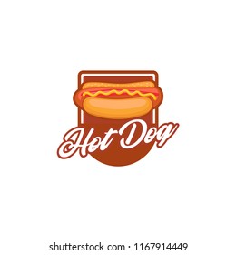 hot dog vector logo, fast food