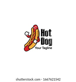 Logo der Hotdog-Vektorillustration, einfaches Fastfood-Logo 