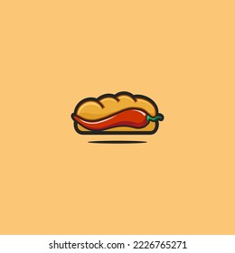 logotipo del vector de hot dog comida rápida comida chatarra
