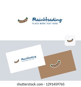 Hot dog vector logotype with business card template. Elegant corporate identity. - Vector