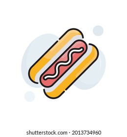 Ilustración de estilo de iconos rellenados por el contorno del vector de hot dog. archivo EPS 10 