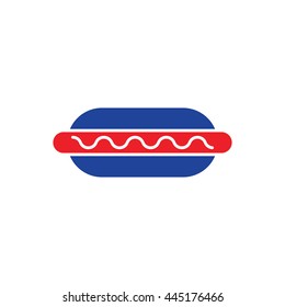 Hot Dog Vector Red Blue Pictogram Icon Sign