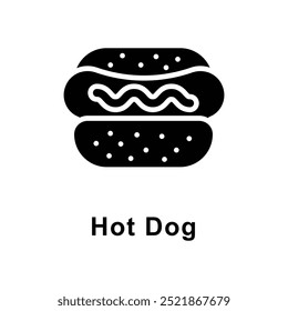 Hot Dog vector Solid icon style illustration. Symbol on White background EPS 10 File