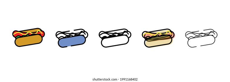 hot dog vector type icon
